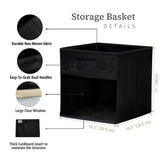 Collapsible Transparent Front Cube, 11-in, 6-pk, Black B8T6 - product image 6