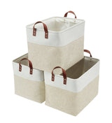 Jumbo Foldable Storage Basket, 42-L, 3-pk, Beige D7E7 - product image 1