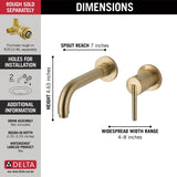 Trinsic 1-H Wall-Mount Lav Faucet Trim, Champagne Bronze U1D4 - product image 3