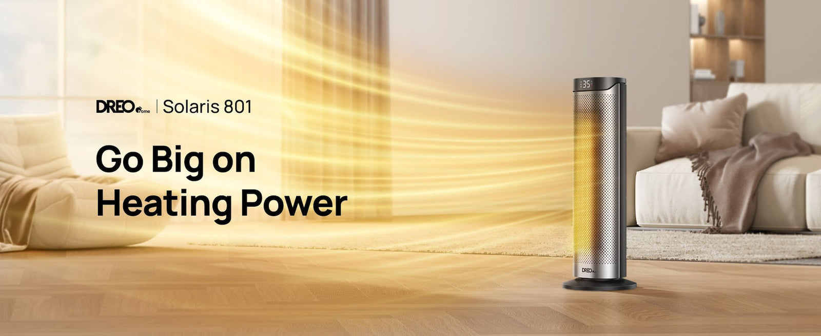 Home 1500W PTC Convection Oscillating Ceramic Electric Tower Heater, 23-in Q4M3 - product image 6