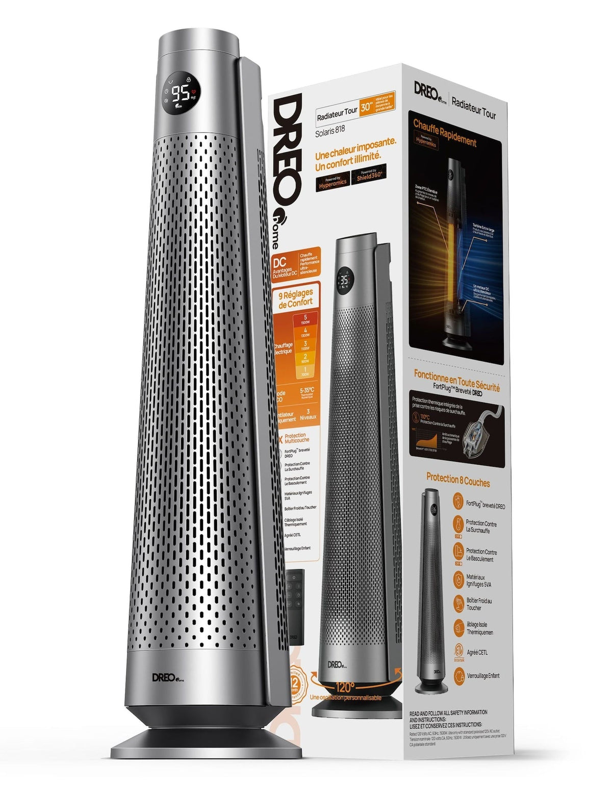 Home Large Room Space Heater with Adjustable Thermostat, 30-in O4V4 - product image 3