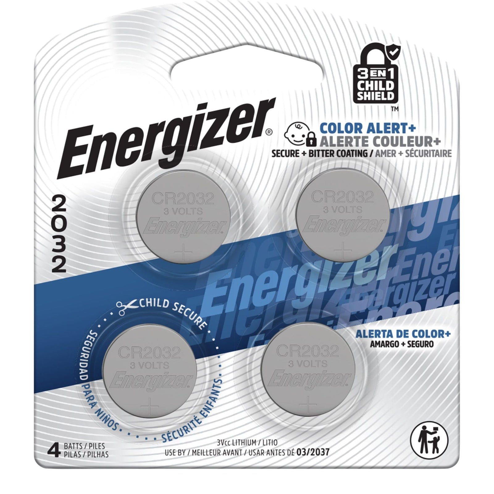 4-pk CR2032 3V / 3 Volt Lithium Coin Cell Batteries, Long Lasting I2N0 - product image 1