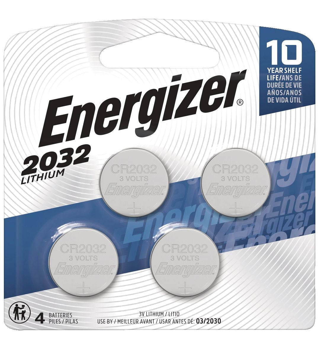 4-pk CR2032 3V / 3 Volt Lithium Coin Cell Batteries, Long Lasting I2N0 - product image 2