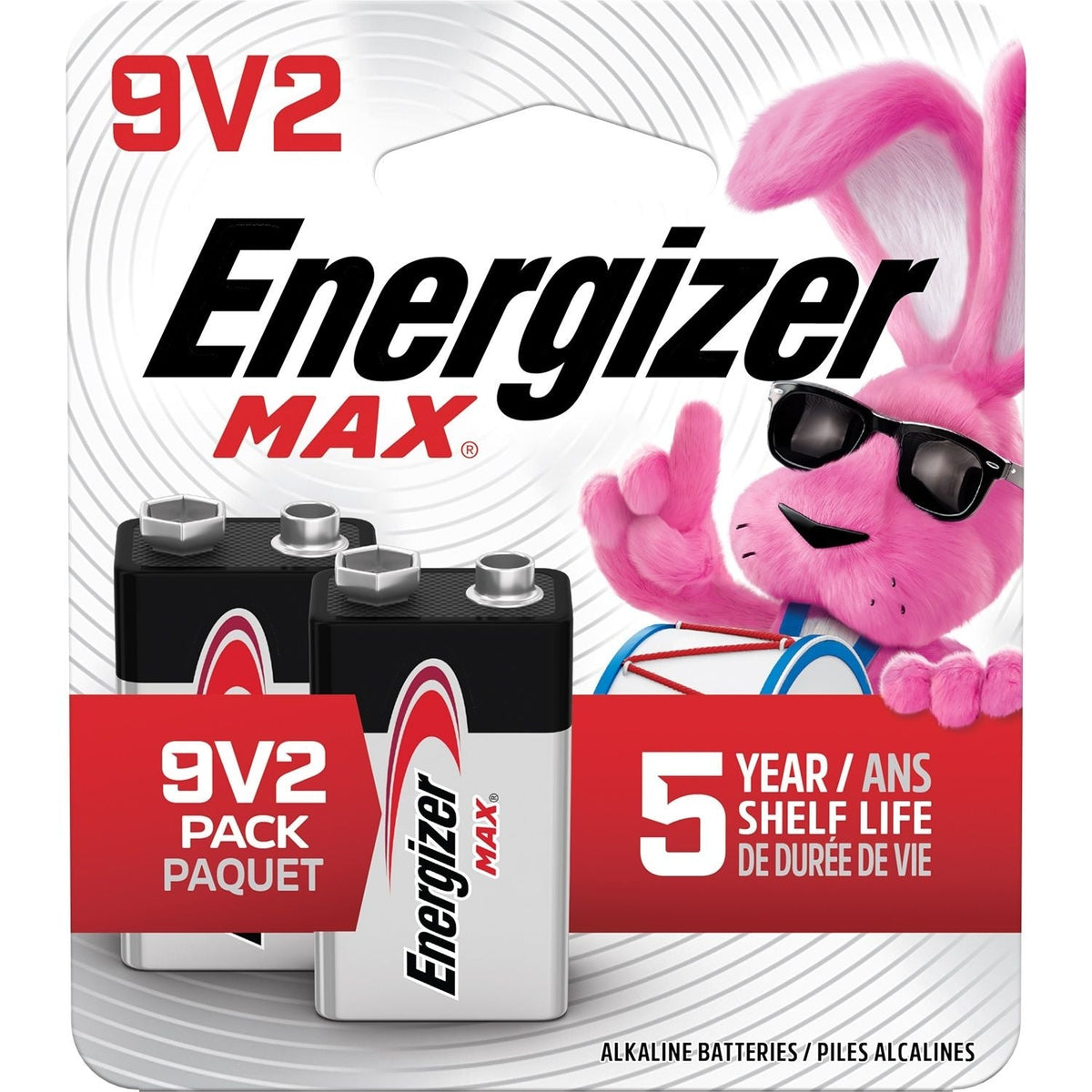 Max 2-pk 9V / 9 Volt Alkaline Batteries, Long Lasting, All Purpose J5C8 - product image 1