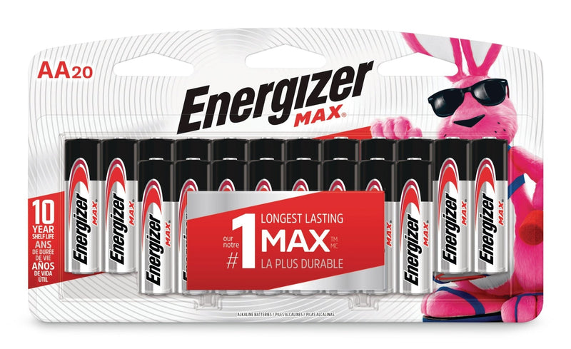 Max 20-pk AA Alkaline Batteries, Long Lasting, All Purpose V6J2