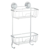 Aluminum Rust-Resistant Suction 2-Shelf Shower Caddy with Hook, 17.5-in x 10.3-in x 5.4-in K2N3 - product image 1
