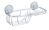 Aluminum Rust-Resistant Suction Basket Shower Caddy with Hook, 3-in x 11-in x 5-in T0V4 - product image 1