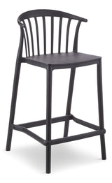 Elevated Plastic Bar Stool with Footrest, Black B4Z1 - product image 1