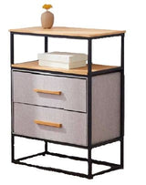 Fabric 2-Drawer 1-Shelf Storage Organizer, Wood A8L0 - product image 1