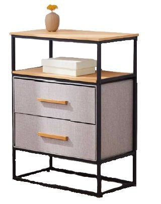 Fabric 2-Drawer 1-Shelf Storage Organizer, Wood T7X4 - product image 1