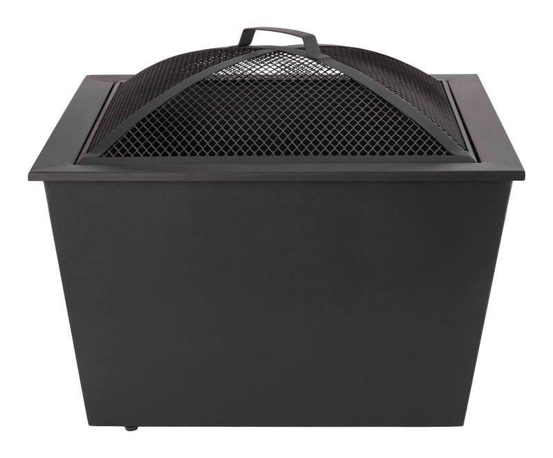 Lyall Square Outdoor Wood Firepit, 20-in, Black D9V6