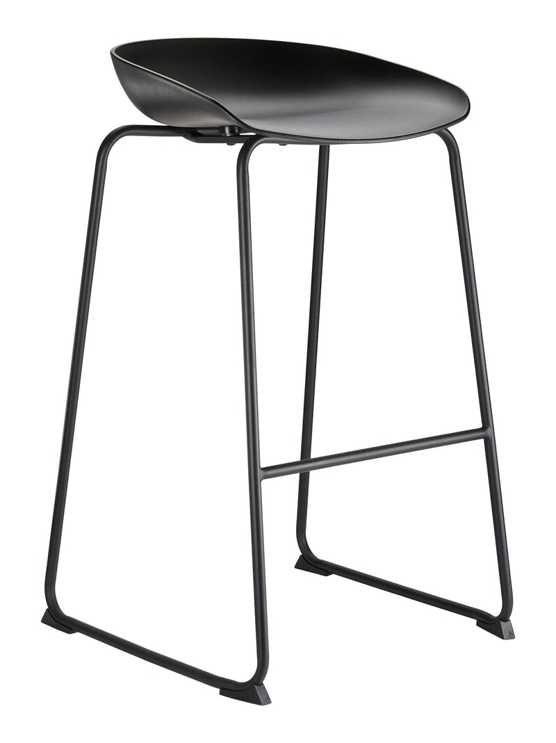 Modern Elevated Counter Stool with Footrest, Black W5E0