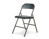 Portable Vinyl Upholstered & Padded Metal Folding Chair, Black Y8X3 - product image 1