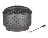 Round Outdoor Wood Burning Fire Pit, Steel, Black, 24-in P4N3 - product image 1
