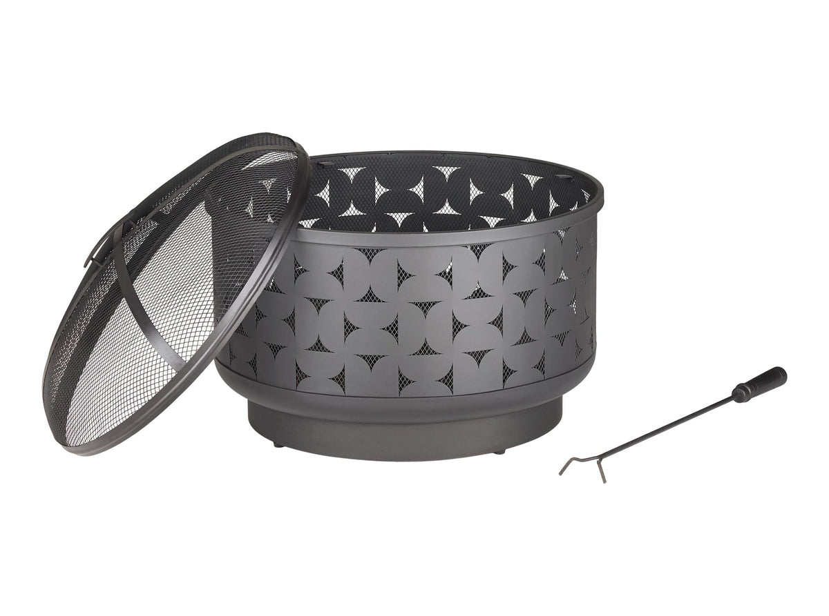 Round Outdoor Wood Burning Fire Pit, Steel, Black, 24-in P4N3 - product image 5