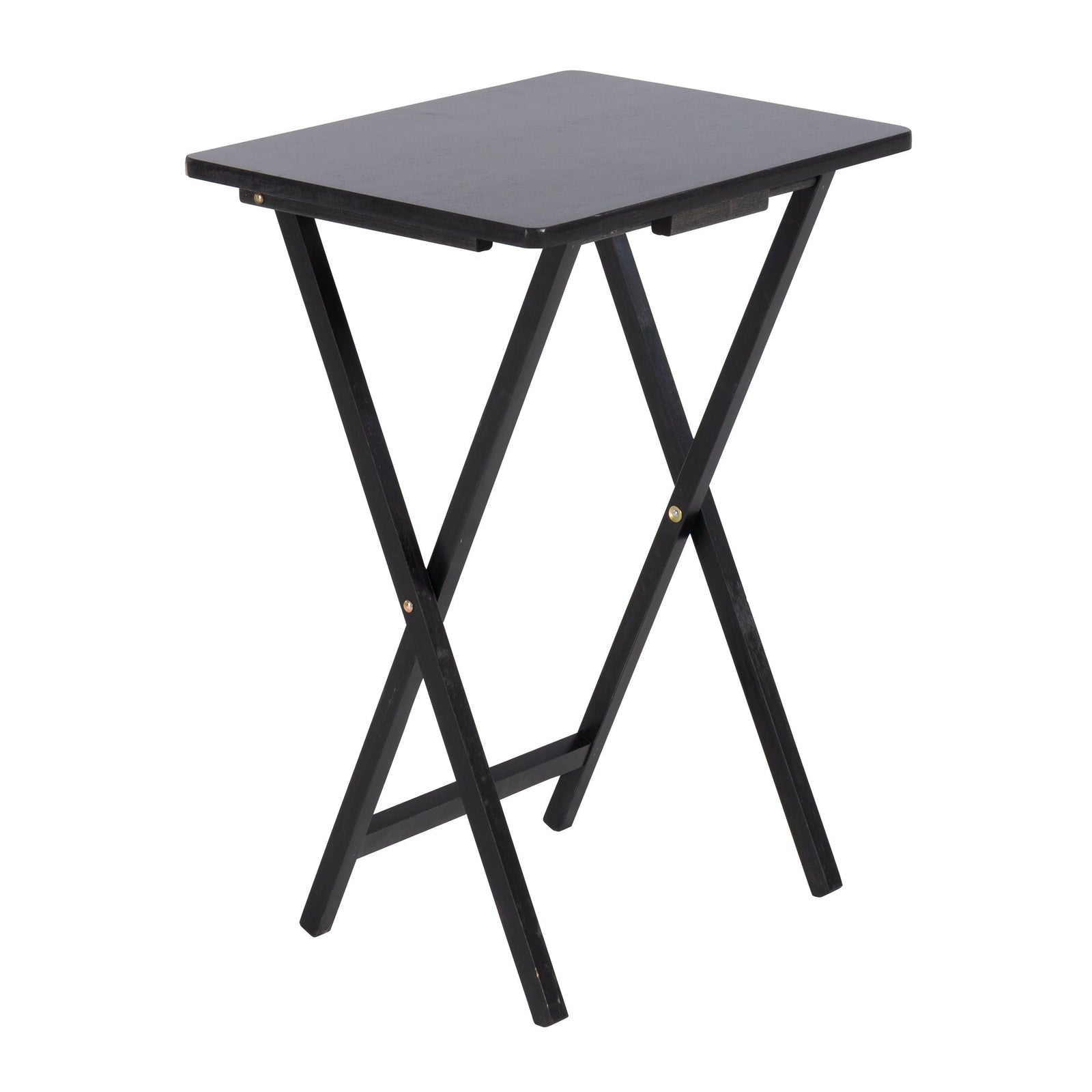 Solid Wood Folding TV Tray, Stain-Resistant, Black W6D6 - product image 1