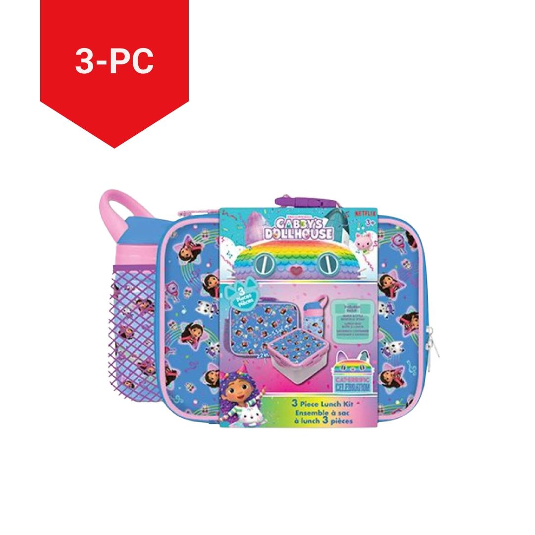 Dollhouse Kids' Insulated Soft Lunch Bag Set with Food Container, Blue, 3-pc B8G3 - product image 1
