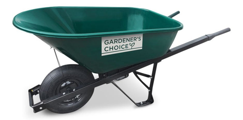 Choice 1-Wheel Homeowner Poly Tray Wheelbarrow with Steel Handles, 6-cu-ft K7N8