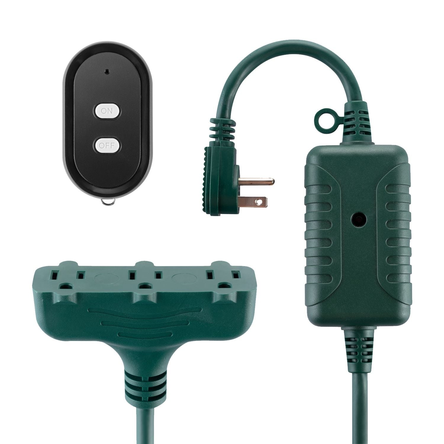 Electric 50-ft 14/3 Outdoor Power Cord with Wireless Remote & 3 Grounded Outlets, Green S4F2 - product image 1