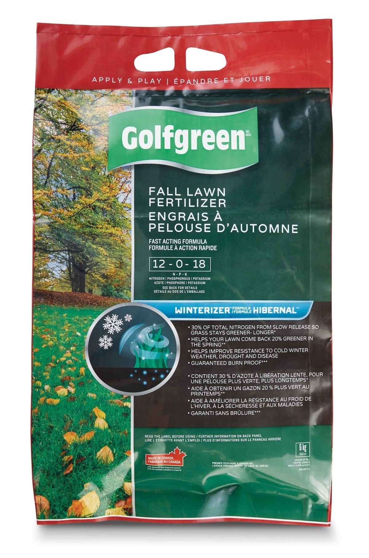 Fall Lawn Fertilizer, 12-0-18, 6-kg K9D8 - product image 1