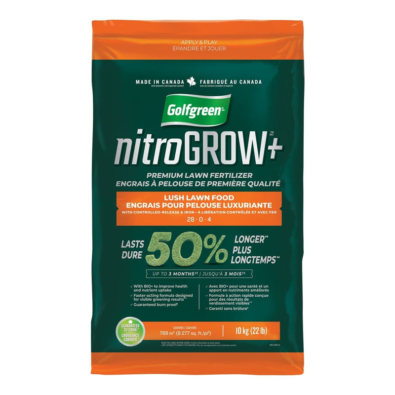 Nitrogrow+ Premium Nitrogen Enriched Lush Lawn Fertilizer, 28-0-4, 10kg M5K0