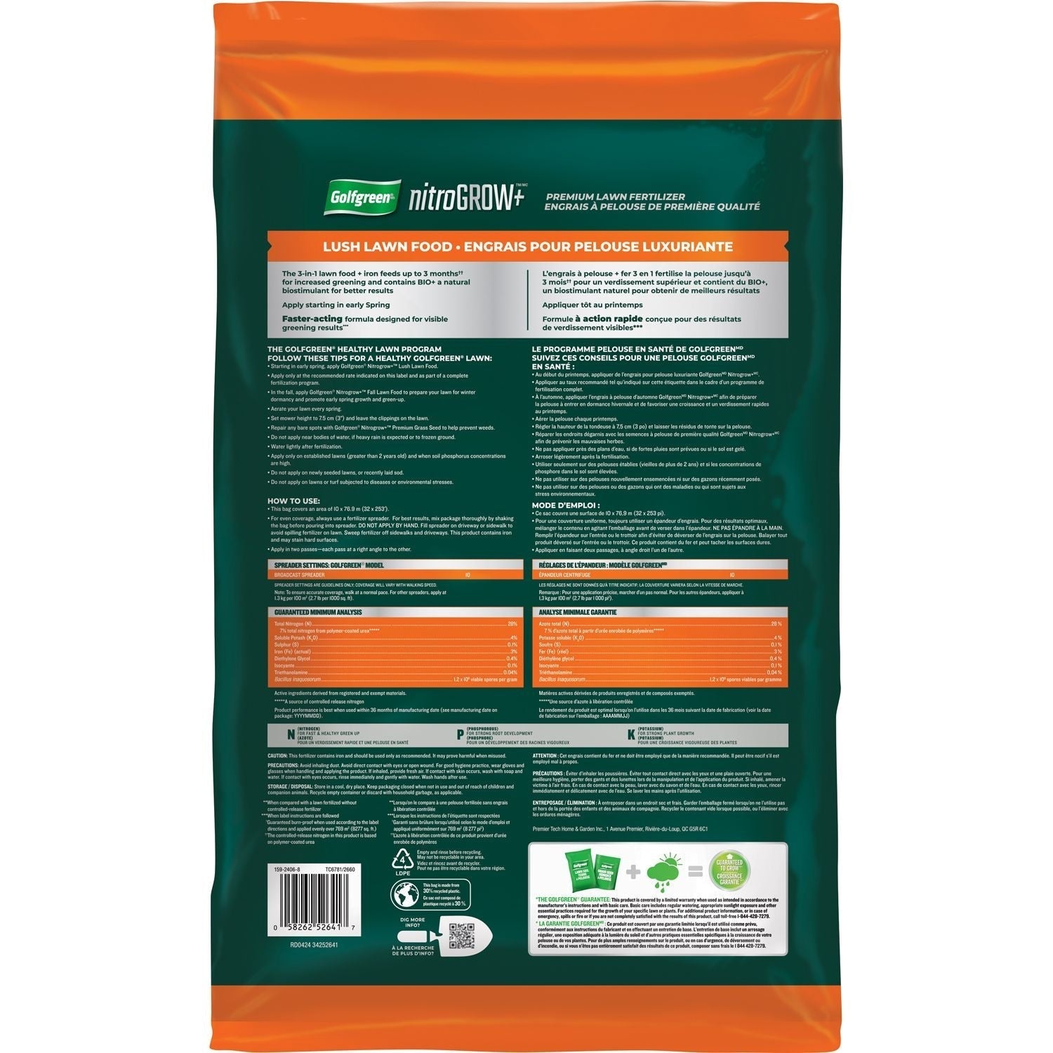 Nitrogrow+ Premium Nitrogen Enriched Lush Lawn Fertilizer, 28-0-4, 10kg M5K0 - product image 3