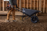 Pro Grade Heavy Duty Poly Tub Wheelbarrow, Poly/Plastic Tray, 6-cu-ft V7Q4 - product image 6