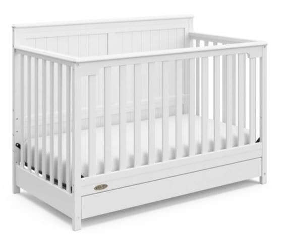 Hadley 4-in-1 Convertible Crib with Drawer, White P7Y2