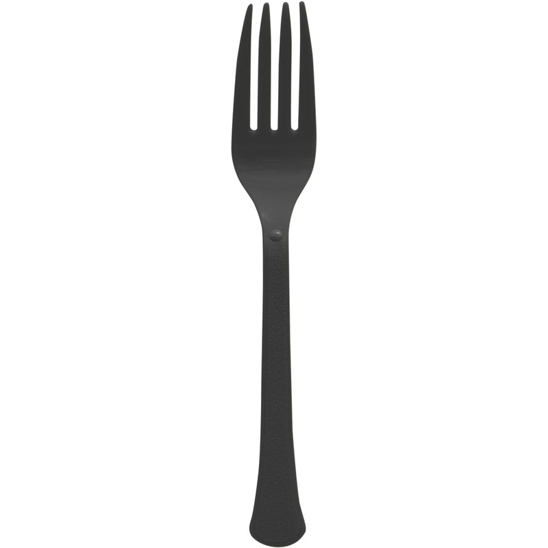 Heavy-Duty Plastic Solid Colour Reusable Forks, Various Colours, 50-pk Q2E0