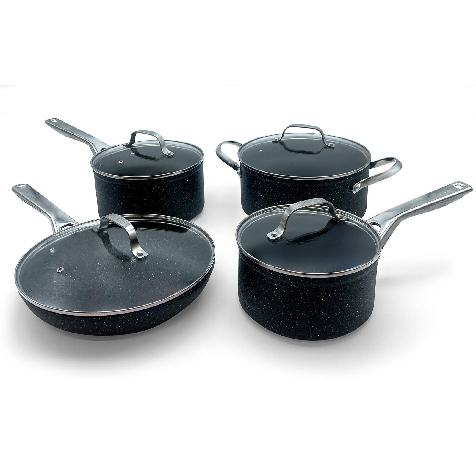 Rock Essence Cookware Set with Glass Lids, Aluminum, 8-pc F6T7 - product image 3