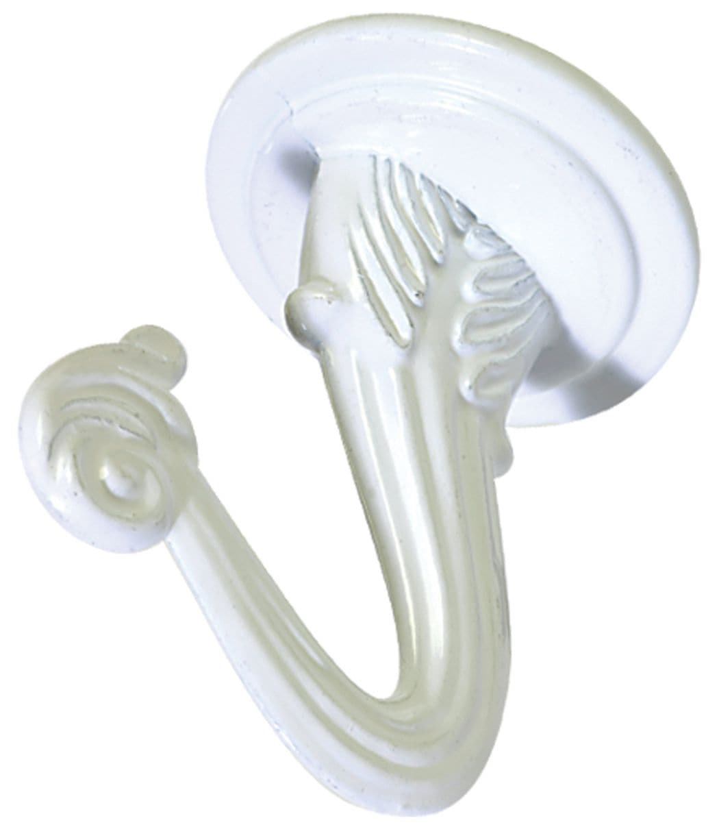 Large Swag Hook, Screw and Anchor Included, Solid Steel, White M6X2 - product image 1