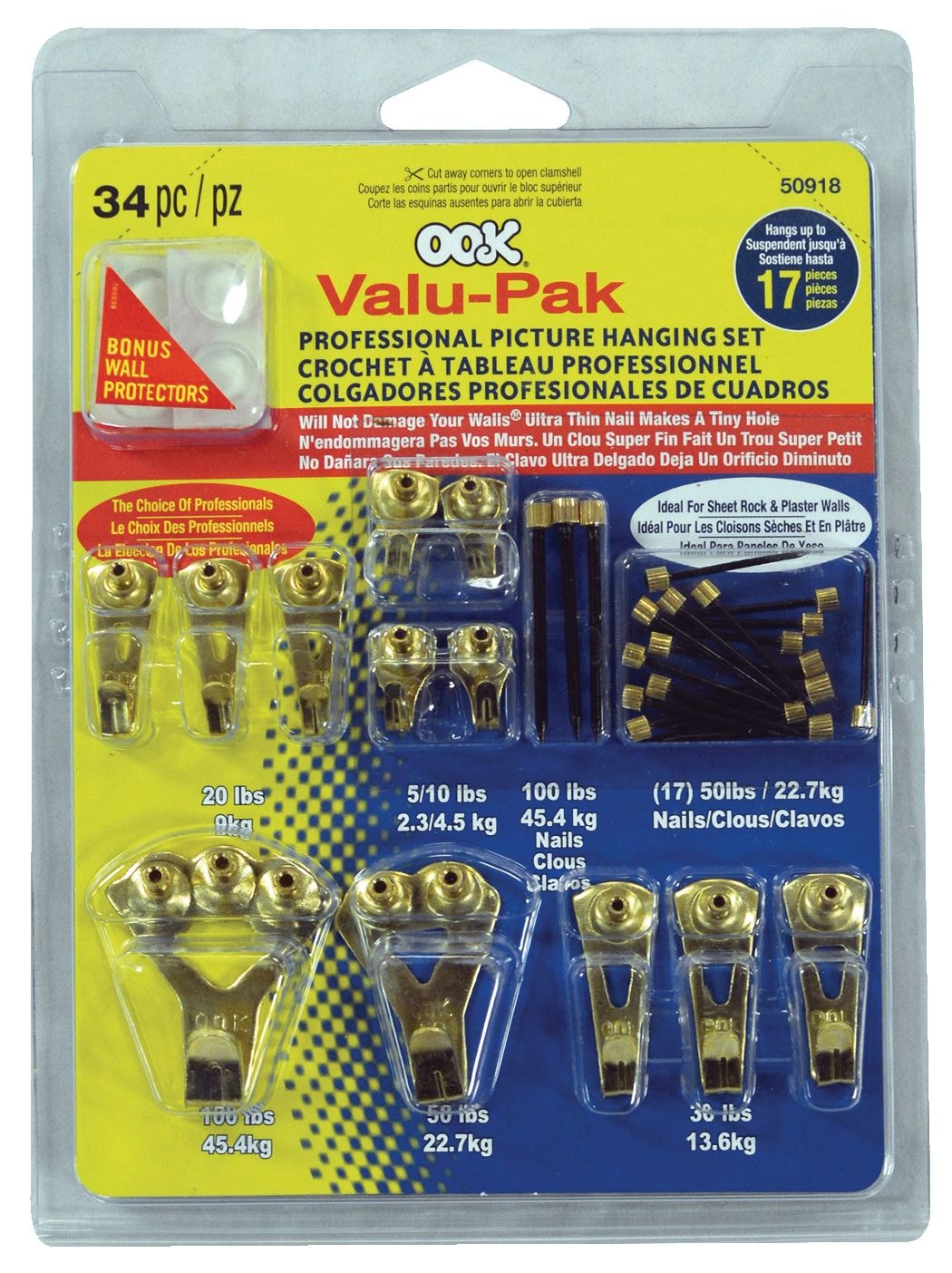 Pro Picture Hanger Kit, Brass Plated, 34-pc W5K0 - product image 1
