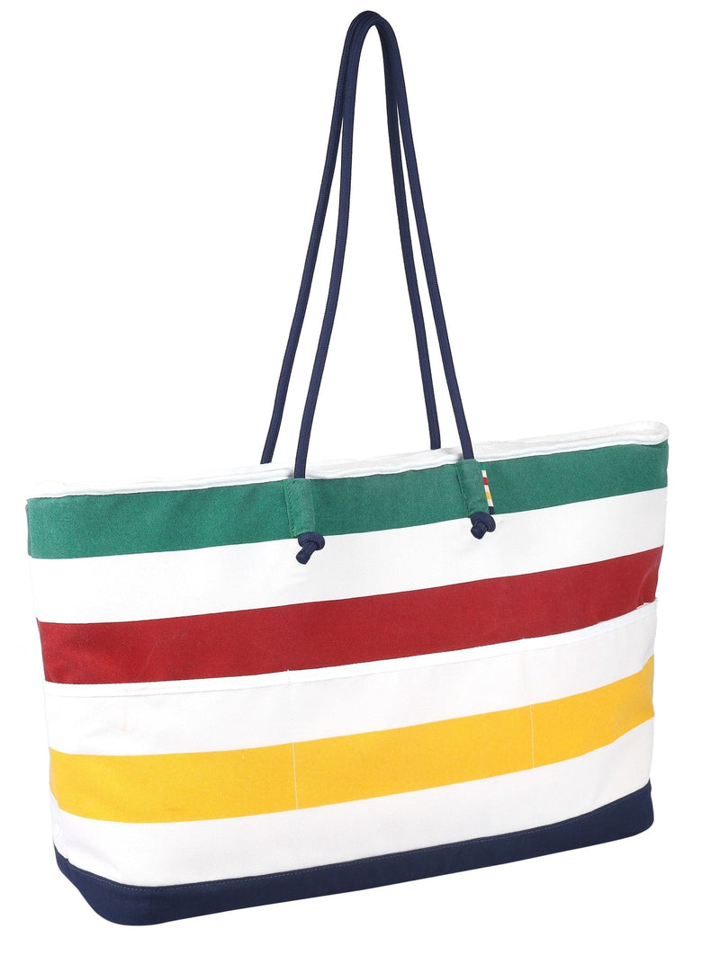 Bay Stripes Insulated Canvas Cooler Bag, Navy B5A2