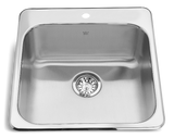 Steel Queen Drop In Single Bowl 1-Hole Kitchen Sink, 20-in x 20.5-in x 8-in, Stainless Steel I9J7 - product image 1