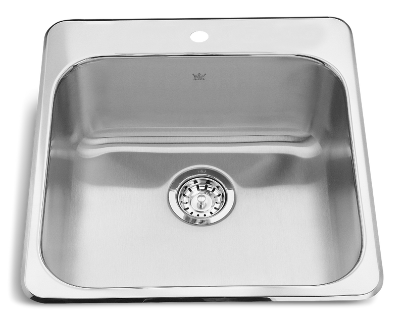 Steel Queen Drop In Single Bowl 1-Hole Kitchen Sink, 20-in x 20.5-in x 8-in, Stainless Steel I9J7