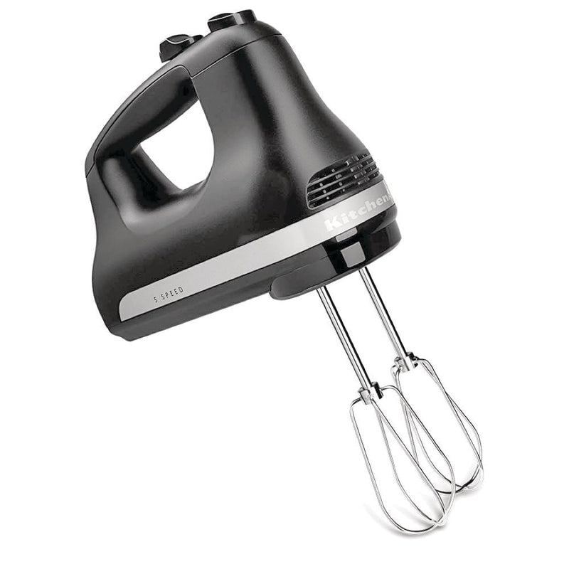 Kitchen Aid Compact 5-Speed Hand Mixer with Stainless Steel Accessories, Black S5E6