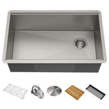 Kore Undermount Stainless Steel Single Bowl Kitchen Sink with Add-Ons, 32x19x11-in K3D8 - product image 1
