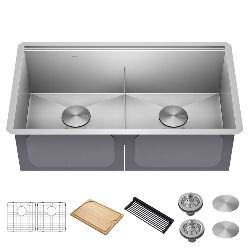 Kore Undermount Stainless Steel Single Bowl Kitchen Sink with Add-Ons, 33x19x11-in N2R4