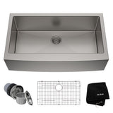 Standard PRO Apron Front Farmhouse Stainless Steel Single Bowl Kitchen Sink, 36x21x10-in E9R7 - product image 1