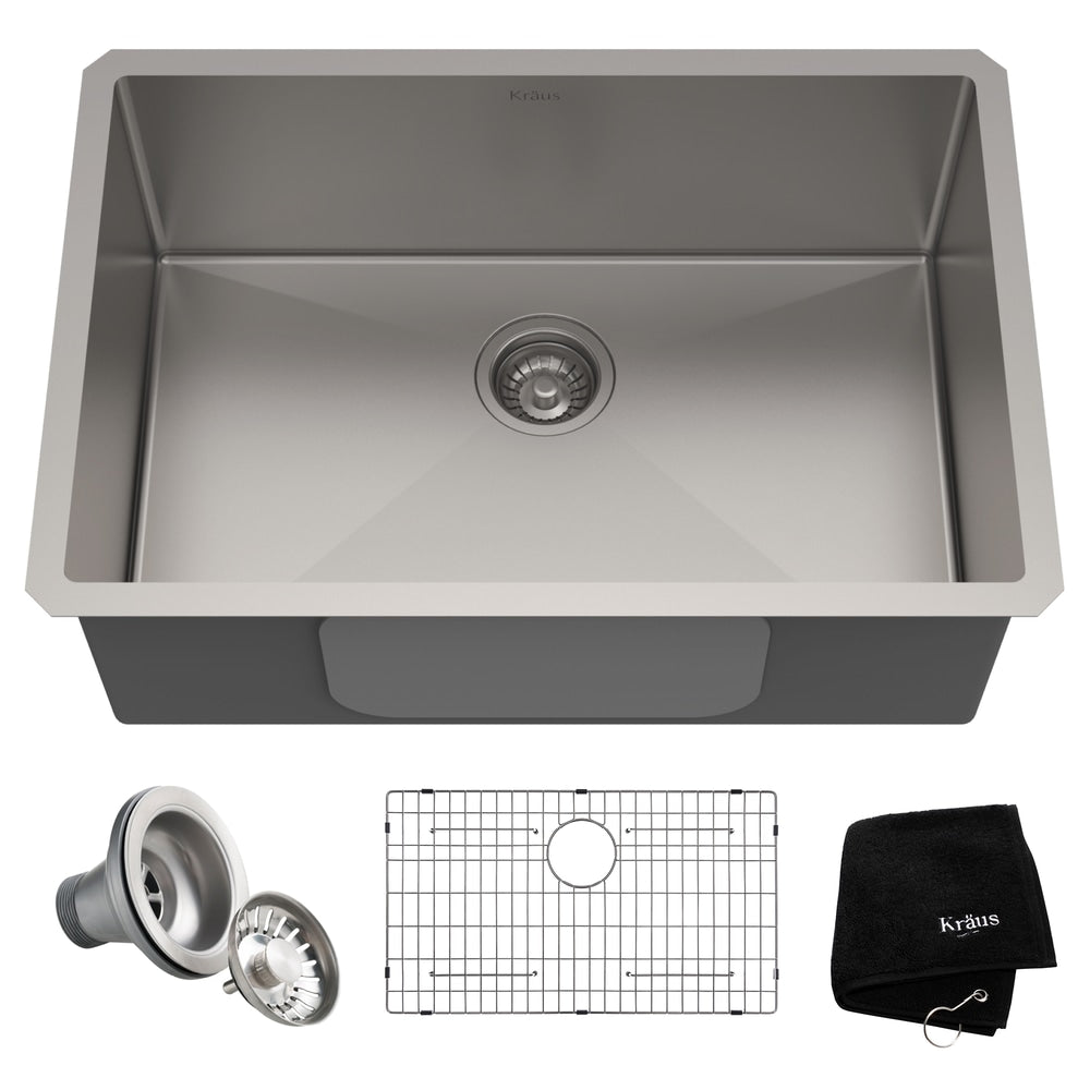 Standard PRO Undermount Stainless Steel Single Bowl Kitchen Sink, 28x19x10-in P9W8 - product image 1