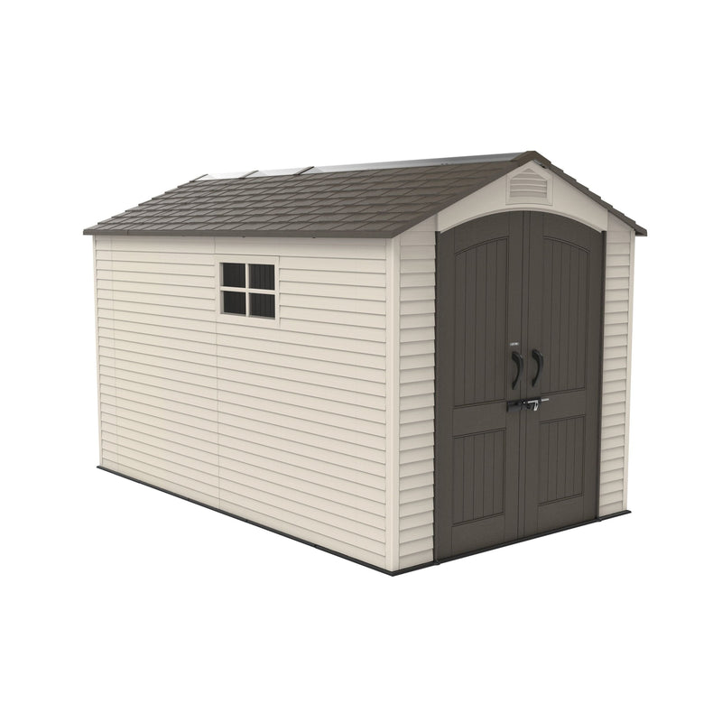 Lockable Steel Shed, Beige, 7 x 12 -ft P7T4
