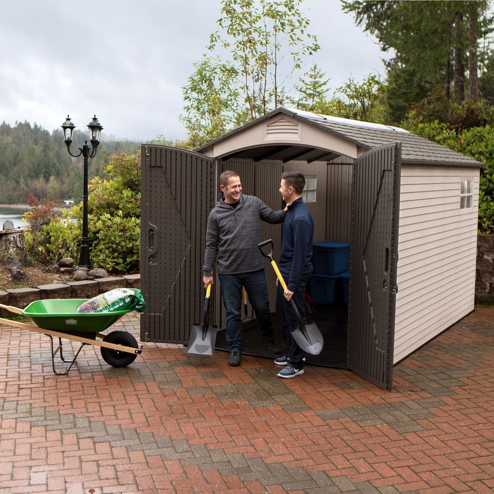 Lockable Steel Shed, Beige, 7 x 12 -ft Y5N5 - product image 5