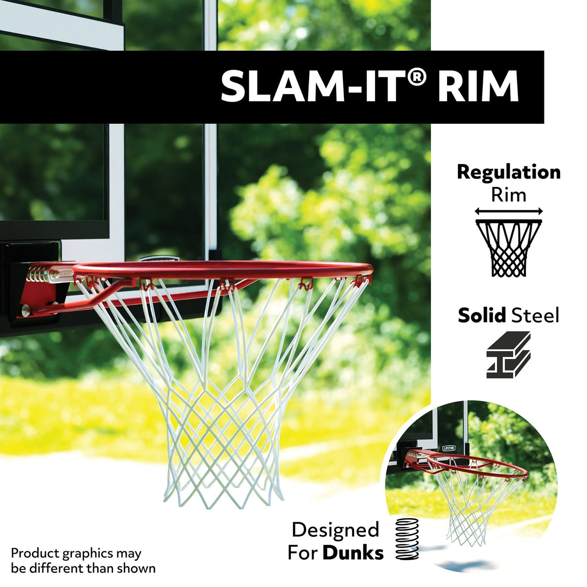 Portable Adjustable Basketball Backboard, Hoop & Net System, 48-in F6Z6 - product image 5