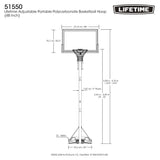 Portable Adjustable Basketball Backboard, Hoop & Net System, 48-in F6Z6 - product image 7