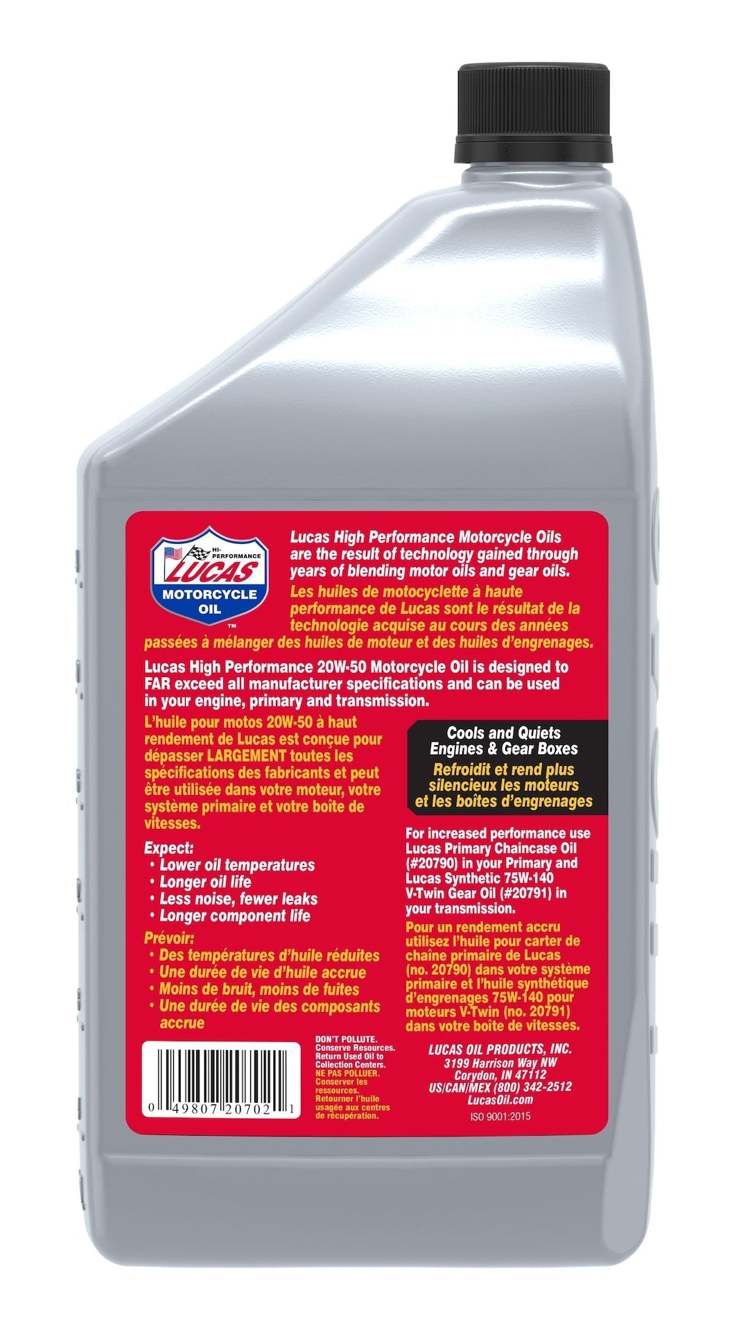 Oil High Performance Synthetic Motorcycle Oil SAE, 946-mL U7E3 - product image 2