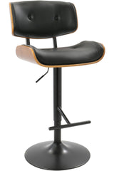Lombardi PU Leather Swivel Counter/Bar Stool Adjustable Height, Walnut/Black A7S6 - product image 1