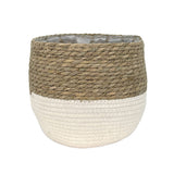 Weave Cotton Jute Round Basket Planter with Leaf-Proof Plastic Lining, 10-in K8W4 - product image 1