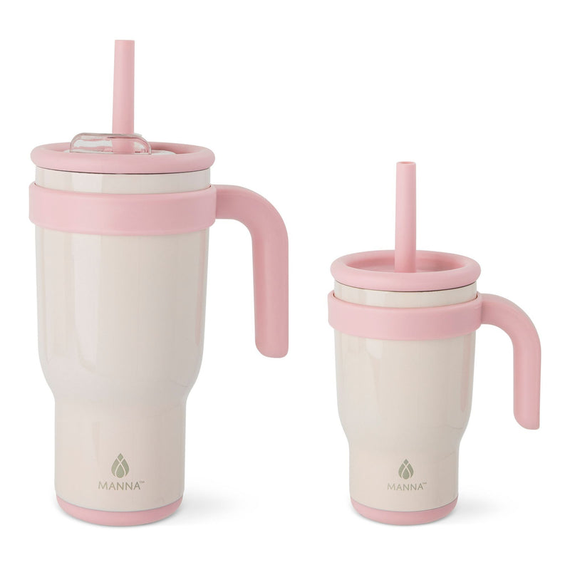 Oslo Mommy & Me Matching Duo Stainless Steel Tumbler Set, Includes 14-oz & 30-oz, Various Colours, 2-pk O8X5