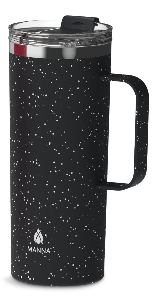 Tahoe Insulated Stainless Steel Mug with Leakproof Lid, Speckled Black, 591-mL E8K6