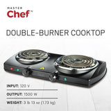 Double Burner Hot Plate, Black, 1500W T4T9 - product image 4